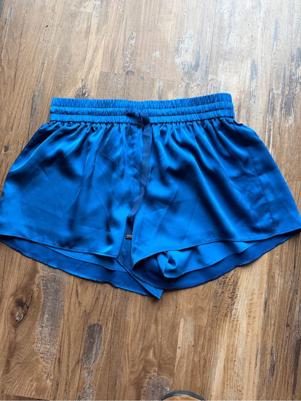 We’re All Pretty Girls Women's Blue Satin Lounge Shorts S 0142